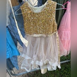 Gold and Cream Sequin Dress